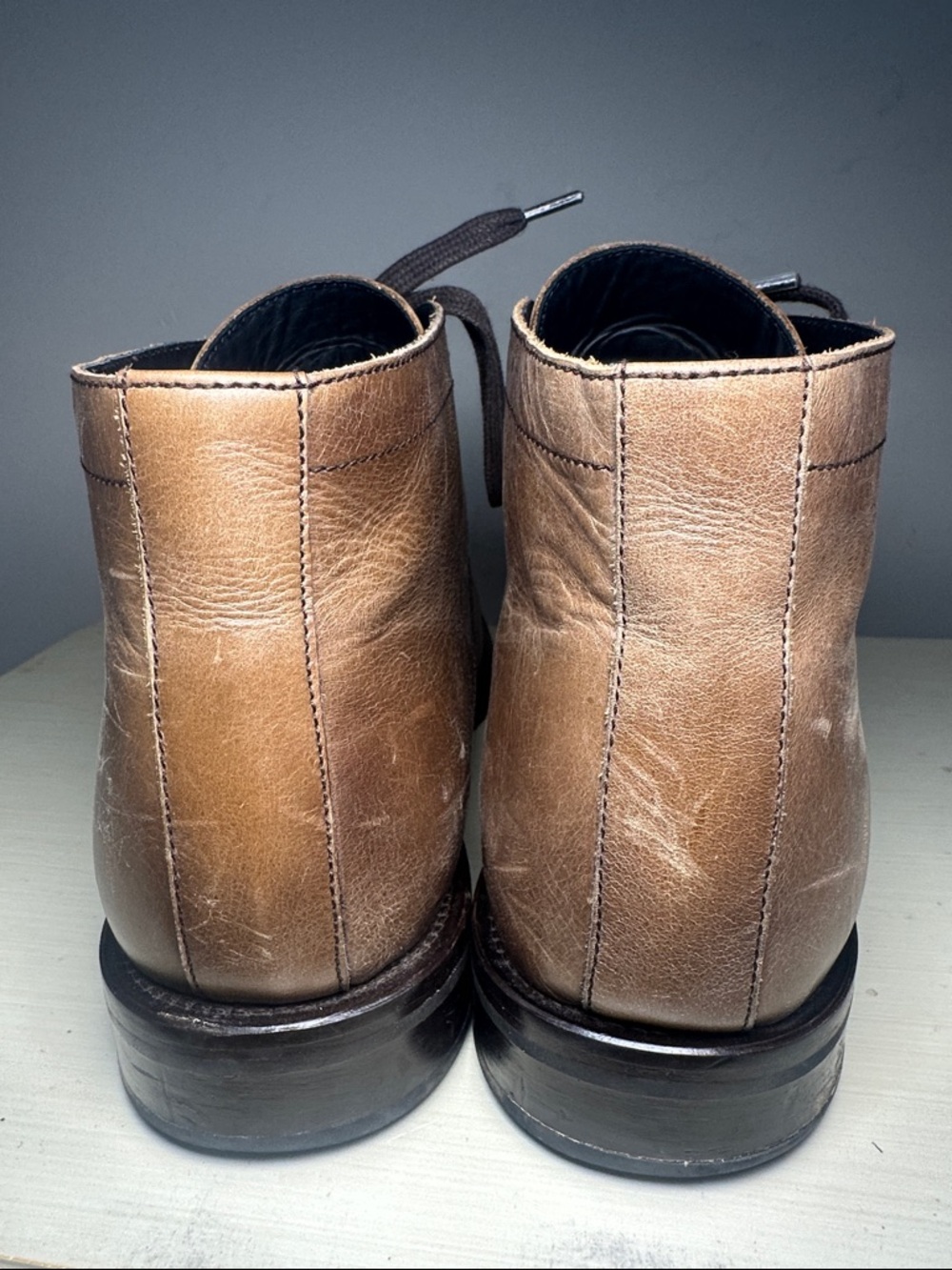 Thursday Boot Company Men's light brown Leather Cap-Toe Lace-Up Boots - Picture 2 of 11